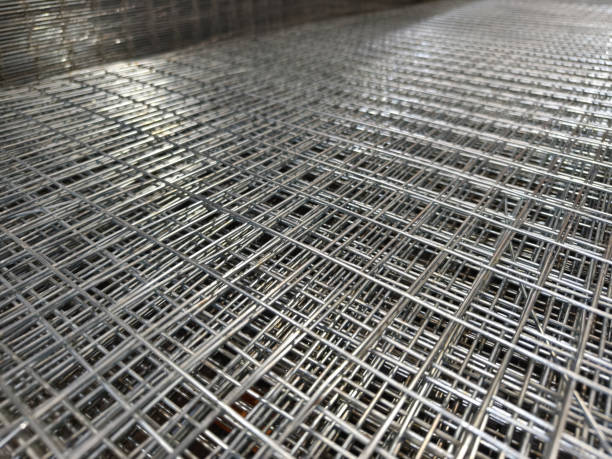 Steel chain link fence wire mesh texture and pattern