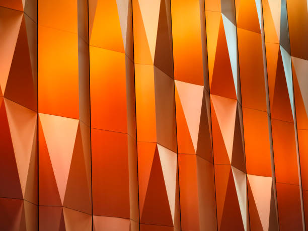 istock Bronze Metal sheet Geometric pattern Architecture details 2163150881