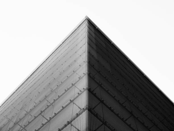 istock Modern building Exterior Corner Metal wall pattern Architecture details 2163152561