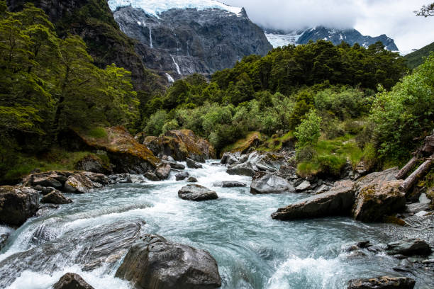 istock River and Waterfall in Mountain Valley 2163152861