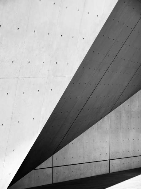 istock Grey cement wall panel Minimal Architecture details Industry material 2163155043