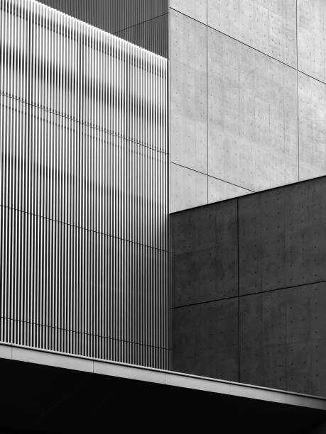Geometric form Concrete and Steel wall Architecture details