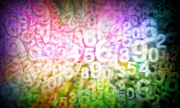 istock color ful maths on small and large white numbers are arranged overlapping each other on a colorful background, banner, template, number, background, web, object, green, pink, blue, violet, purple, gradient, copy space 2163155500