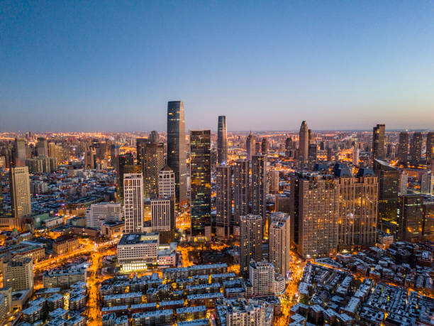 istock Snowy sunrise in Tianjin 2163156390
