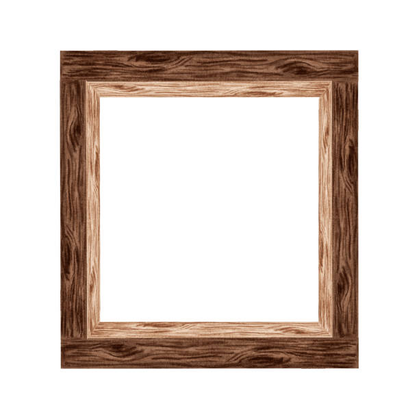 istock Square frame of planks with wooden texture. Bookshelf, cozy home interior item. Hand drawn watercolor illustration isolated. Knowledge for all. Template with copy space for card, website, bookstore. 2163163862