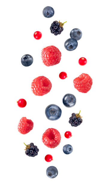 istock Fresh Strawberries with Berries in Air 2163164020