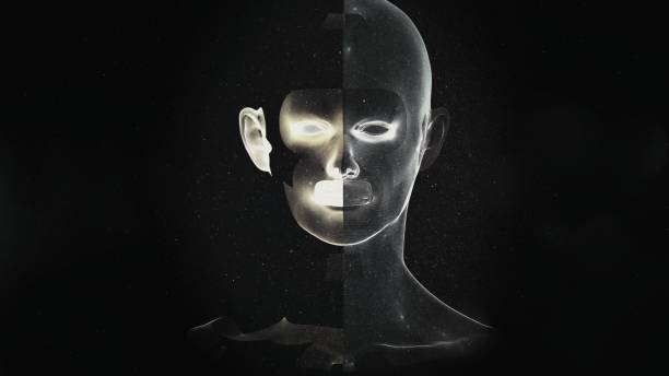 istock Abstract portrait of a humanoid. 2163164398
