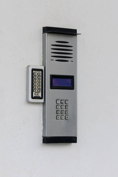 istock Intercom with camera on the wall of the house 2163178877