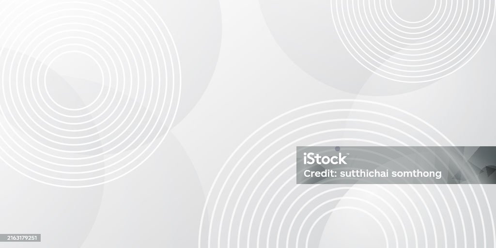 Geometric Overlap Pattern Circles Shape White And Gray Gradient Stock ...