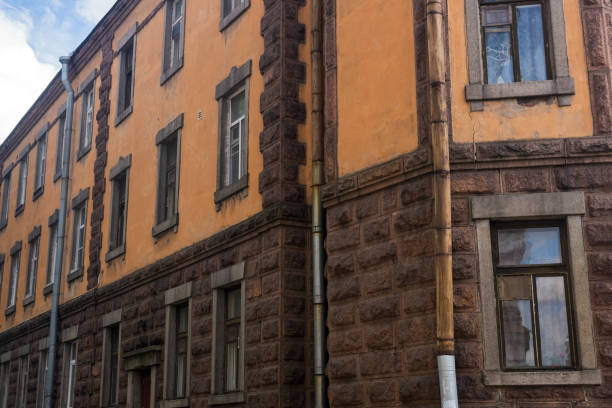 istock architectural background, facade of an ancient building 2163183202