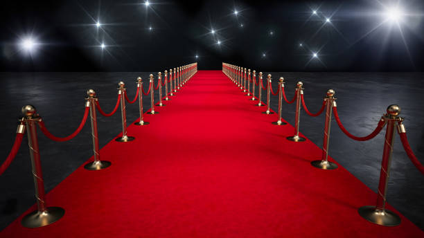 istock Red Carpet With Velvet Ropes and Stanchions 2163183303