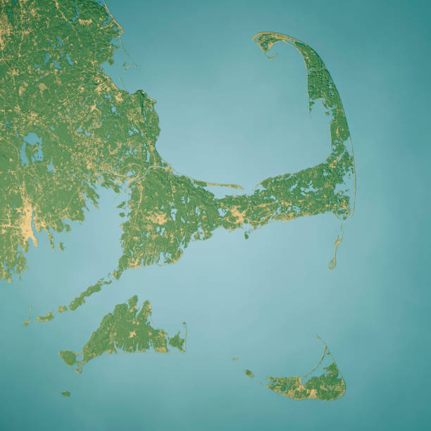 istock Cape Cod Nantucket Sound Satellite Topographic Map 3D Render Color 2163185458