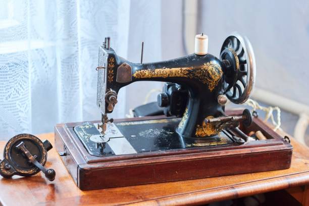 Krasnodar, Russia. - January 29, 2024: Vintage vintage mechanical sewing machine Singer.