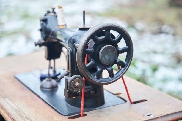 Krasnodar, Russia. - January 29, 2024: Vintage vintage Minerva mechanical sewing machine.