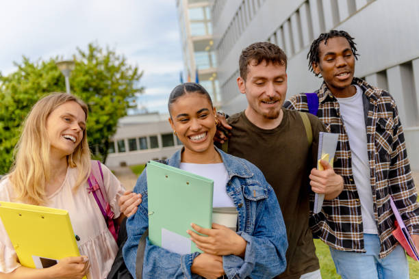 istock multiracial group of students on campus 2163188450