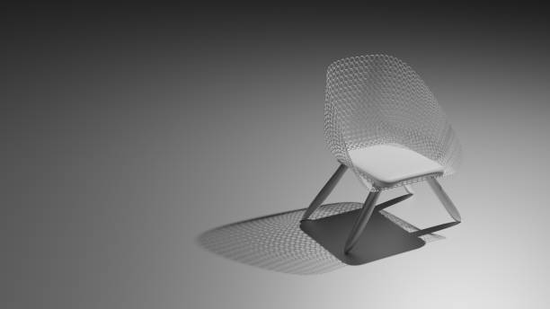 Row of black chairs and white chair ounstanding in waiting room, standing out from the crowd