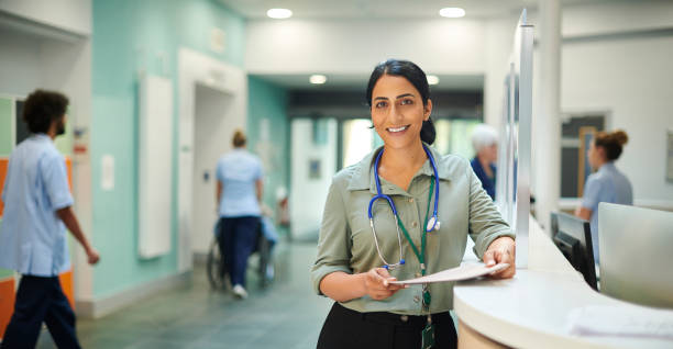 female hospital doctor portrait stock photo