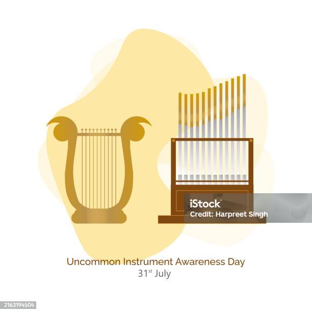 Un Common Musical Instruments Uncommon Instrument Awareness Day Held On July 31 Vector Illustration ...