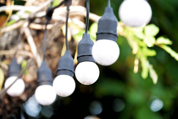 istock In selective focus a group of a hanging lights 2163196456