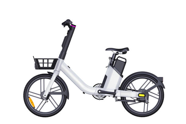 Modern electric bike isolated on white background