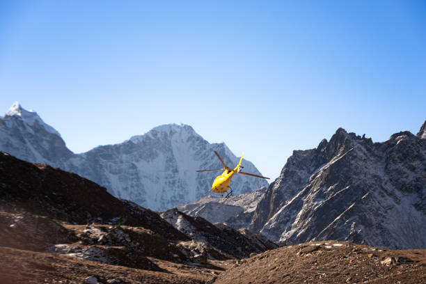 istock the helicopter on EBC trekking trip in Nepal 2163208892
