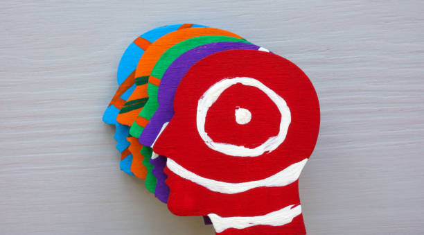 Painted colored heads as concept of multiculturalism and diversity.