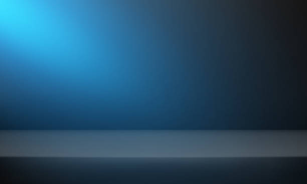 istock Empty black and blue studio room background. Black background. Space for selling products on the website. Vector illustration. 2163222440