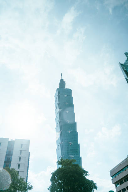 Taipei, Taiwan - August 12, 2023 : View of Taiwan city