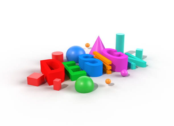 3d design word. 3d geometric shapes and design word copy