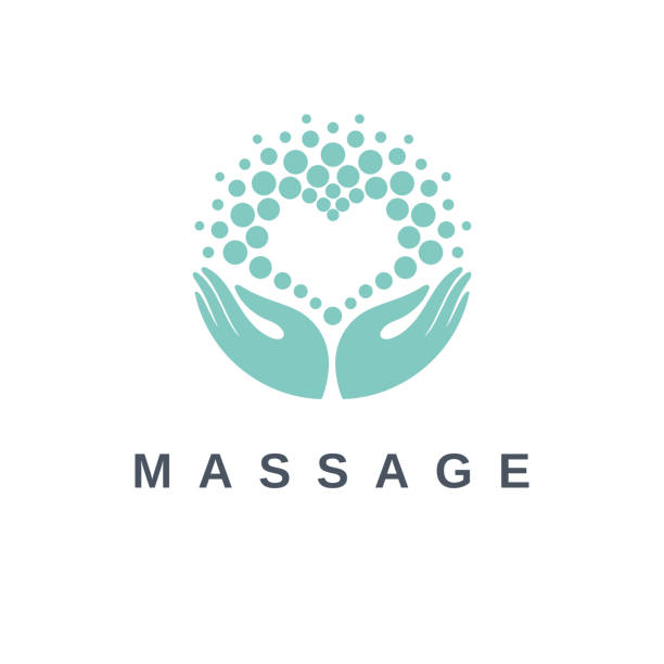 Massage vector icon design temlate. Massage vector icon design temlate. massaging stock illustrations