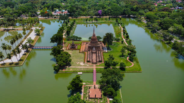 istock An ancient temple complex in Thailand, seen from above 2163231790