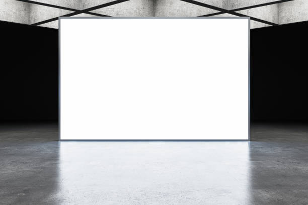 istock Blank white billboard mockup in a modern interior room. 3D Rendering 2163239924