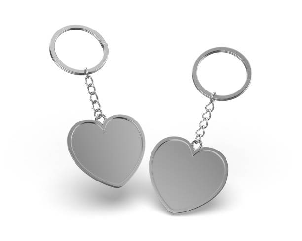 istock Blank heart shape pendant keychain ring blank template. 2163240368