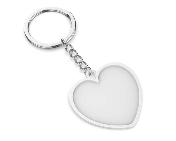 istock Blank heart shape pendant keychain ring blank template. 2163240394