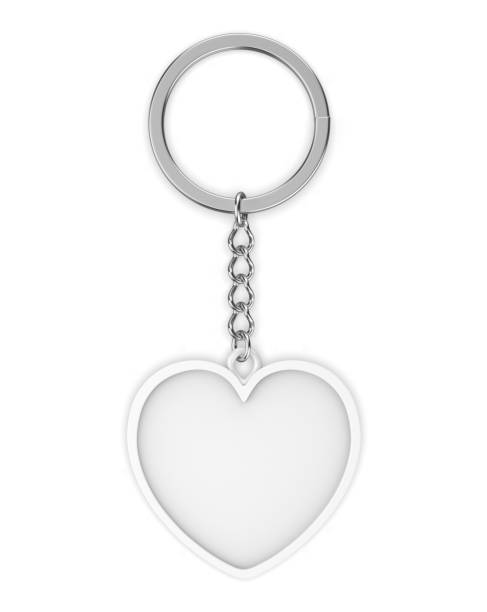 istock Blank heart shape pendant keychain ring blank template. 2163240397