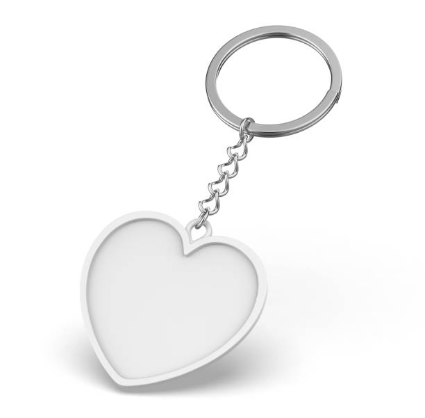 istock Blank heart shape pendant keychain ring blank template. 2163240410