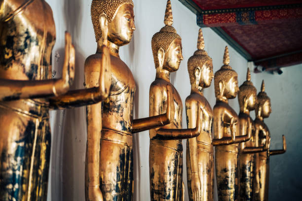 istock golden buddhas in Thailand 2163244218