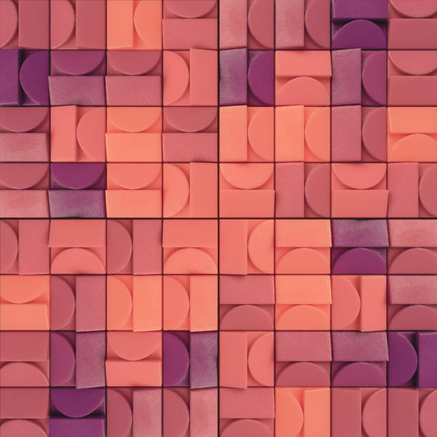 istock Geometric pattern consisting of a grid of squares. 3d rendering illustration 2163247229