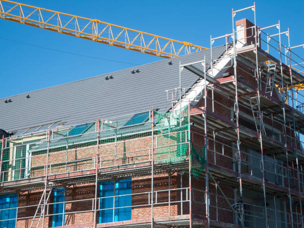 istock Scaffolding with crane boom 2163251364