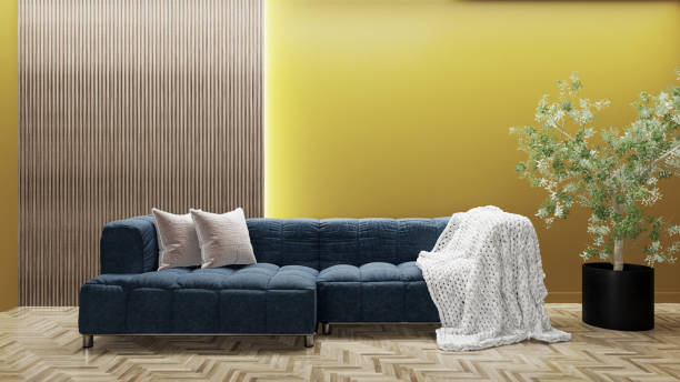 istock Large luxury modern bright interiors Living room mockup illustration 3D rendering image 2163252132