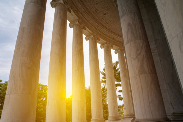 Sunset view at Thomas Jefferson Memorial in Washington DC, USA.