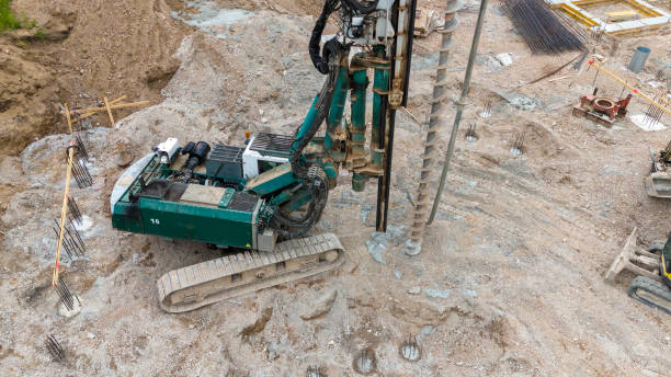 istock Drone photography of construction site , construction material and machinery during summer evening 2163260281