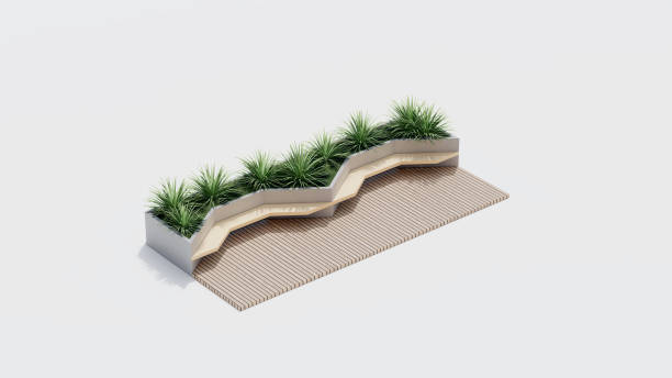 istock isometric top view architecture garden park landscape terrace nature design modern 3d render. 2163268026