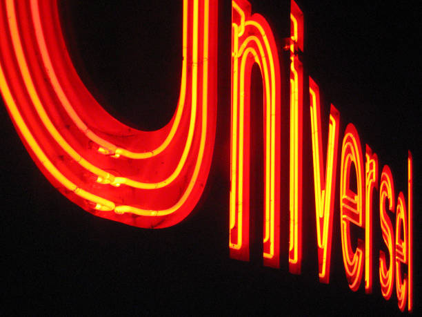 istock Large neon light on a building exterior. 2163269579