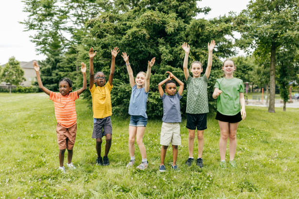Children in the garden shoot by film.