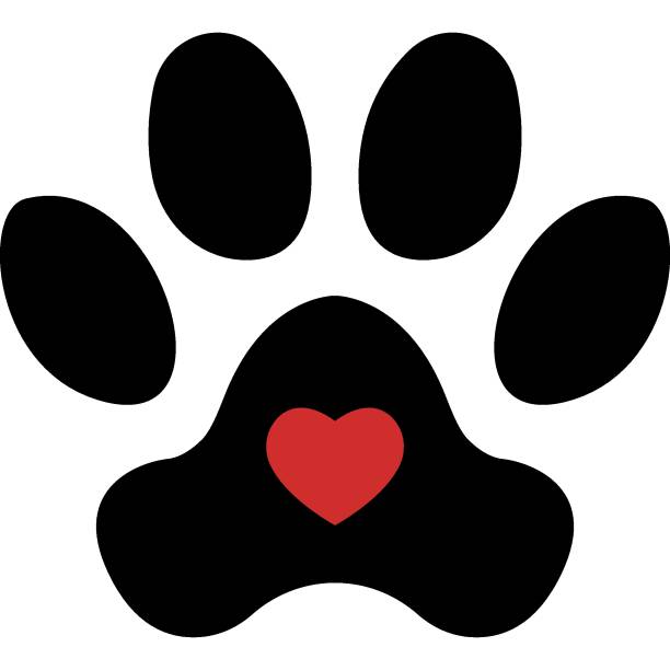 istock Paw Pet with Heart Sign. Love Pet Icon 2163286896