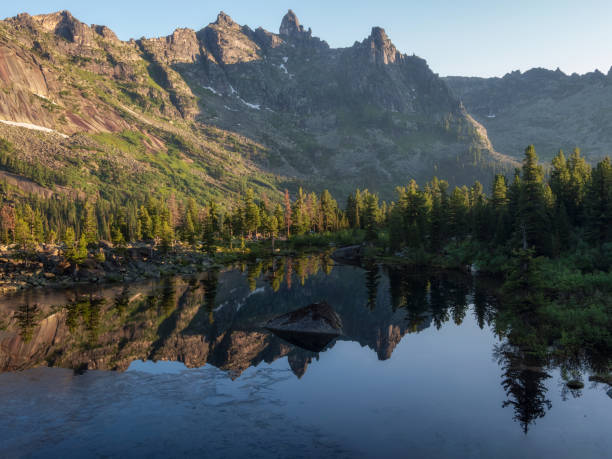 istock Stunning sunrise on the lake. 2163290457