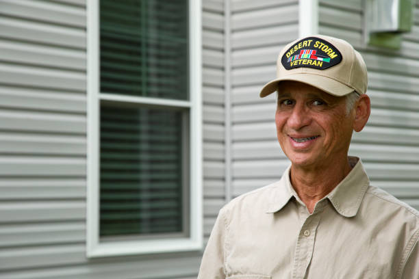 istock Desert Storm veteran looking at camera smiling 2163304195