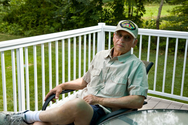 istock Desert Storm veteran sitting 2163304235