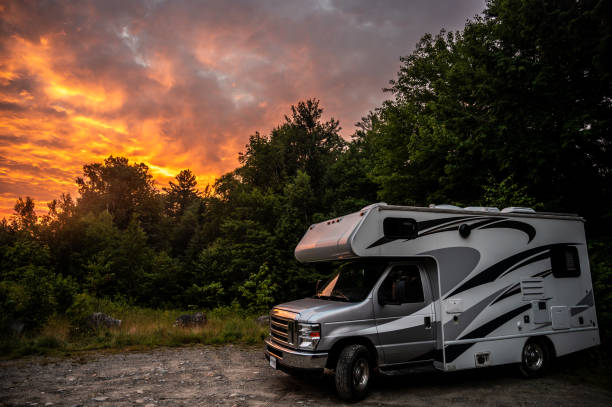 istock Sunrise and motorhome 2163307941